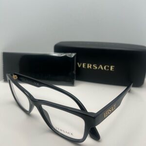 Versace Black and Gold Frame Glasses